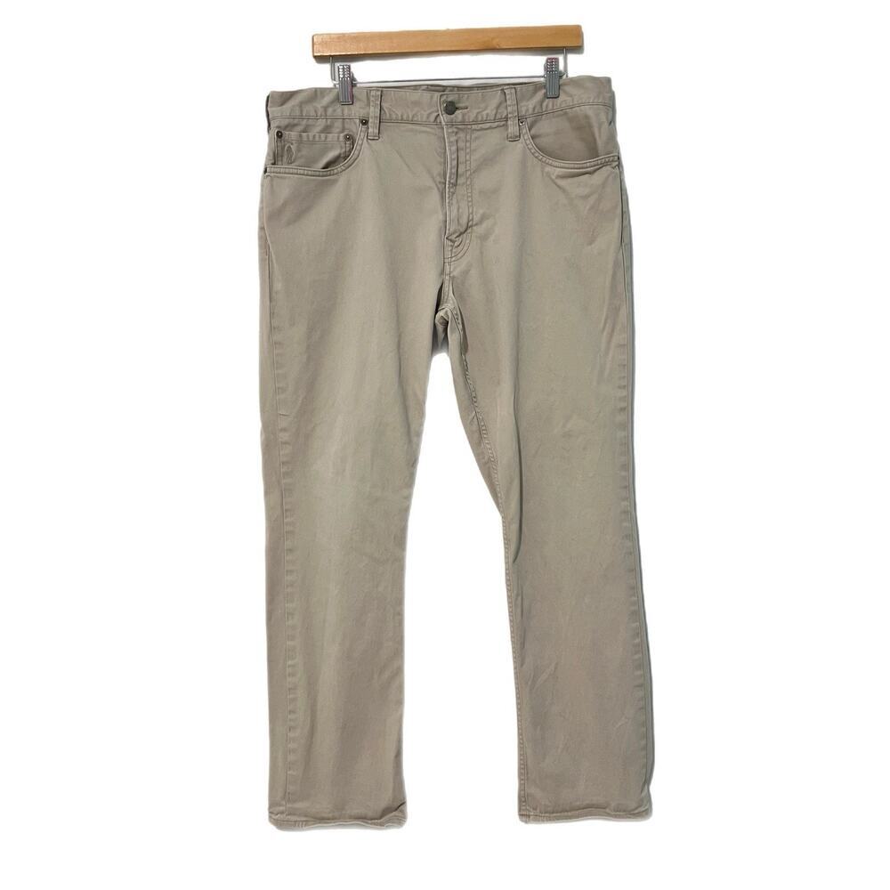 Polo Ralph Lauren Varick Slim Straight Jeans Men 36x30 Beige Tan Pants